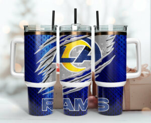 Los Angeles Rams NFL Custom Stanley Quencher 40oz Stainless Steel Tumbler With Handle - Threewoofs