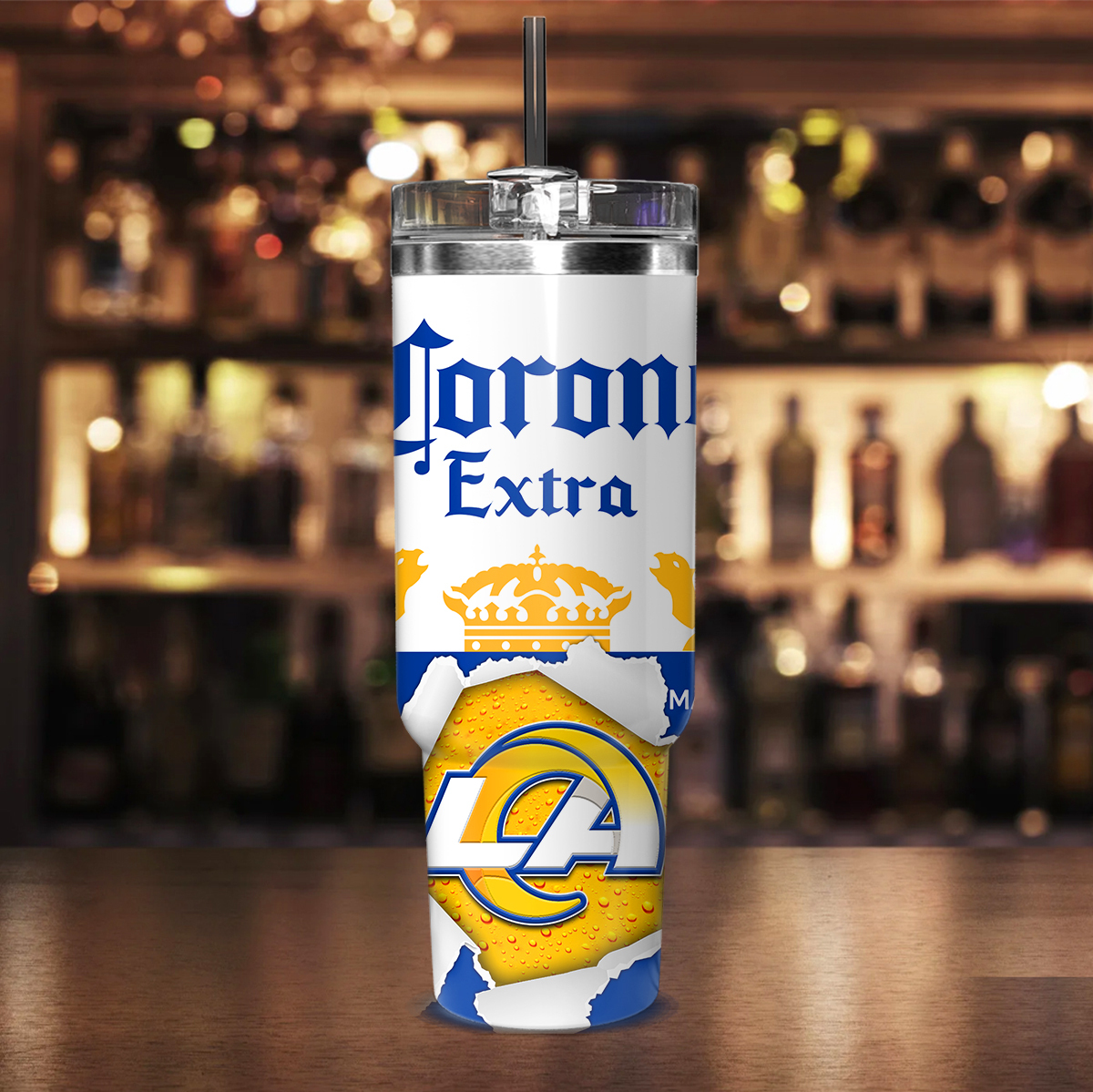 Customizable Los Angeles Rams Tumbler - Personalize Your Drinkware with Your Name - Image 2