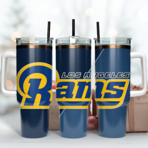 Los Angeles Rams Insulated Travel Mug - 40oz Tumbler with Handle & Straw