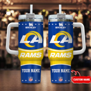 Custom LA Rams Stanley Tumbler with Handle - Personalized NFL Fan Mug
