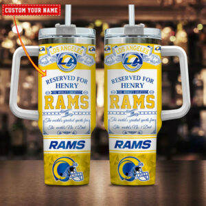 Custom Los Angeles Rams Personalized Tumbler with Handle - Perfect Gift for Fans