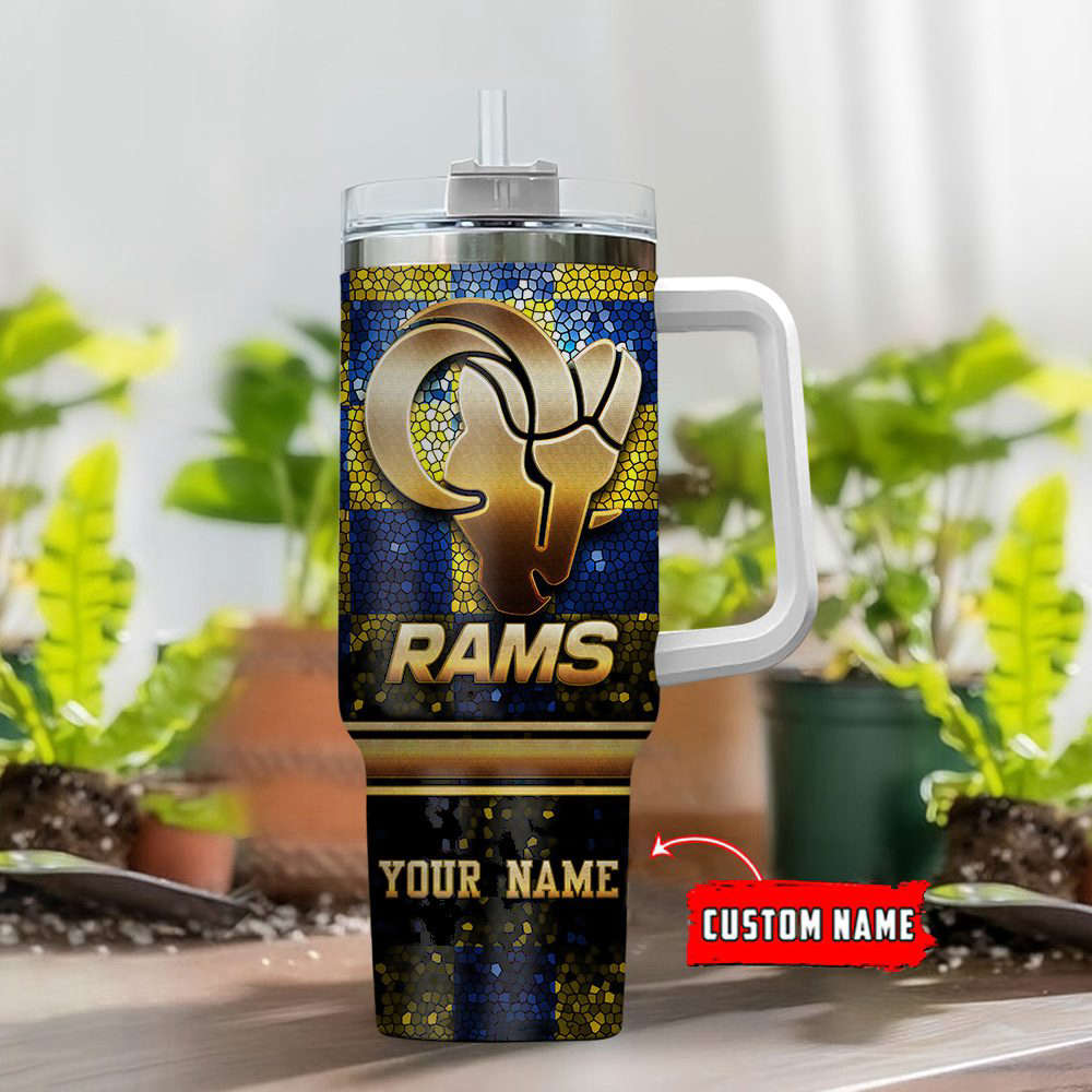 Custom Name Rams Tumbler - Personalized Insulated Mug for Fans - Image 2