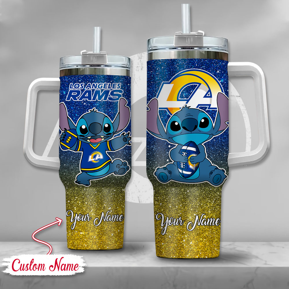 Personalized Los Angeles Rams Tumbler with Cute Character Design