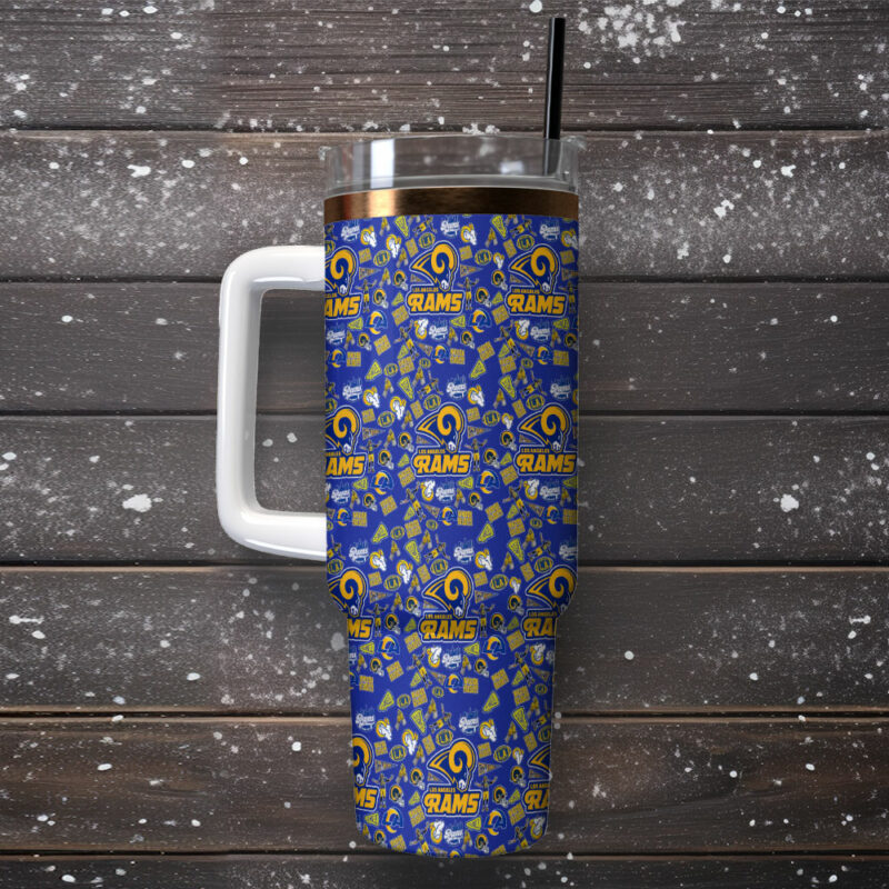 Los Angeles Rams NFL Custom Stanley Quencher 40oz Stainless Steel Tumbler With Handle - Threewoofs - Image 2
