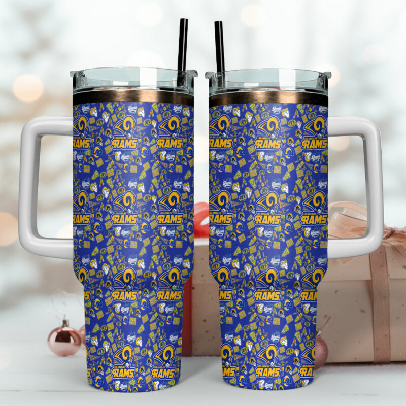 Los Angeles Rams NFL Custom Stanley Quencher 40oz Stainless Steel Tumbler With Handle - Threewoofs - Image 4