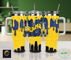 Vibrant Drip Design Travel Mug with Straw - Perfect for On-the-Go Hydration