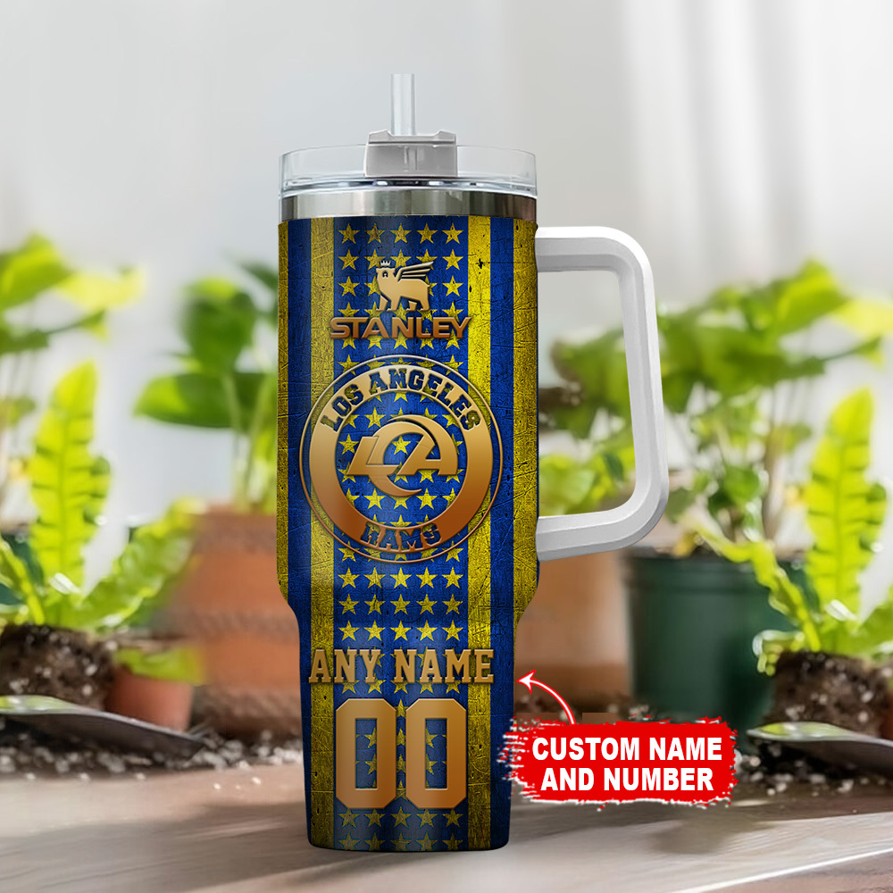 Custom Los Angeles Rams Tumbler – Personalized Name & Number Mug - Image 2