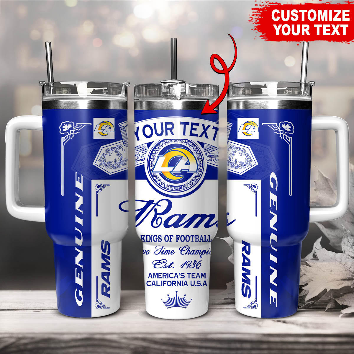 Customize Your Text - Personalized Tumbler for Football Fans