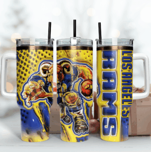 Vibrant Los Angeles Rams Tumbler - Perfect for Fans & Game Days