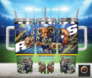 Dynamic Rams Football Tumbler - Perfect for Fans on the Go