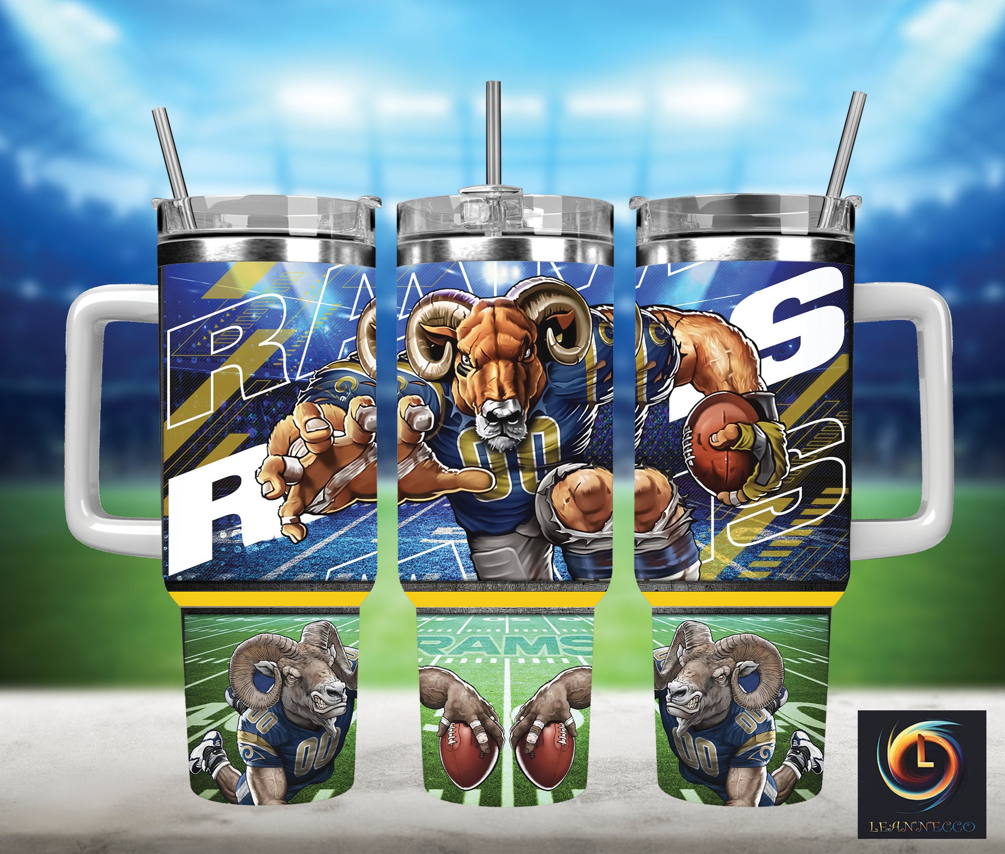 Dynamic Rams Football Tumbler - Perfect for Fans on the Go