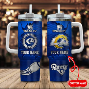 Custom Los Angeles Rams Tumbler with Handle - Personalized NFL Fan Gift