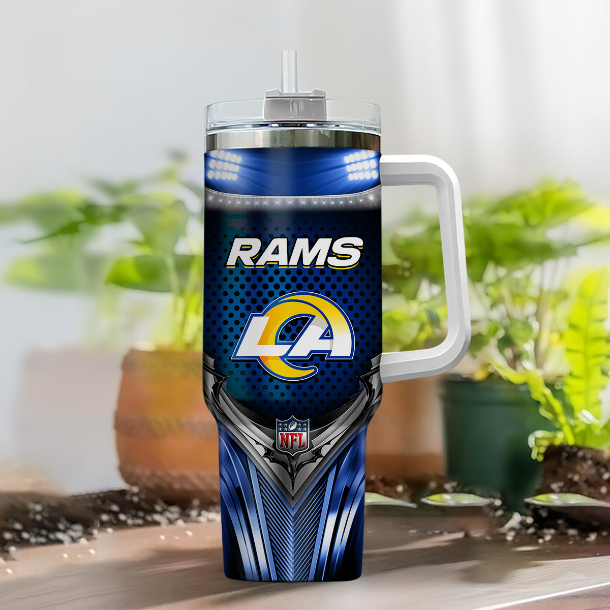 Customizable Rams Fan Tumbler - Personalized NFL Team Travel Mug - Image 2
