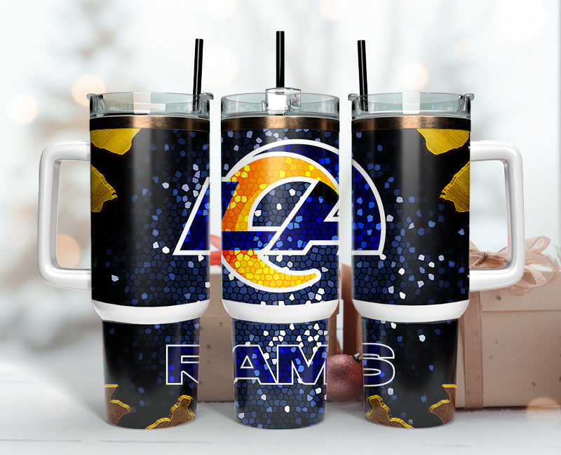 Stylish Mosaic Design Tumbler with Handle - Perfect for Sports Fans