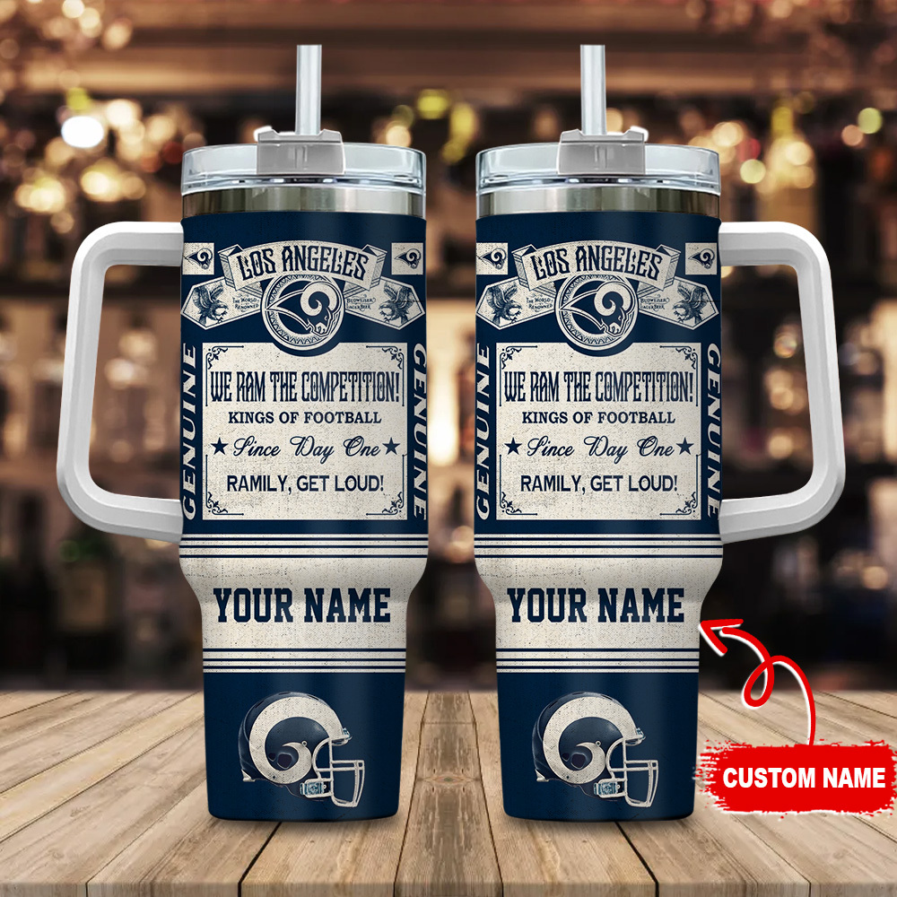 Custom Los Angeles Football Tumbler with Handle - Personalized Gift for Fans