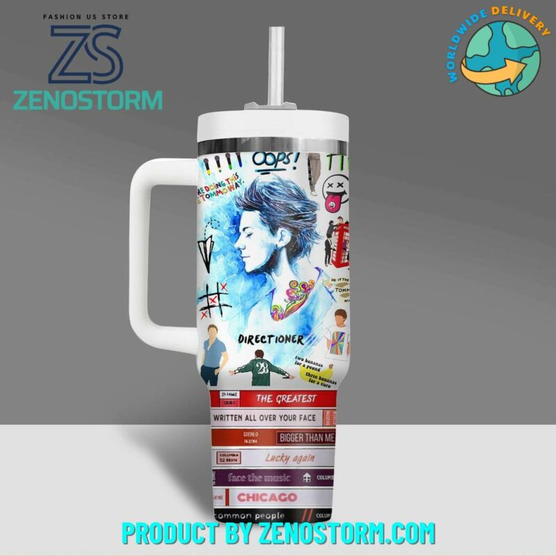 Louis Tomlinson Music Custom Stanley Quencher 40oz Stainless Steel Tumbler With Handle - Threewoofs - Image 2