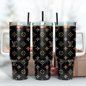 Louis Vuitton LV Logo Custom Stanley Quencher 40oz Stainless Steel Tumbler With Handle - Threewoofs
