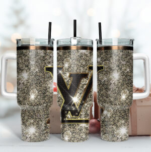 Louis Vuitton Shining LV Logo Custom Stanley Quencher 40oz Stainless Steel Tumbler With Handle - Threewoofs