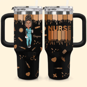 Love Nurse Life Custom Stanley Quencher 40oz Stainless Steel Tumbler With Handle - Threewoofs