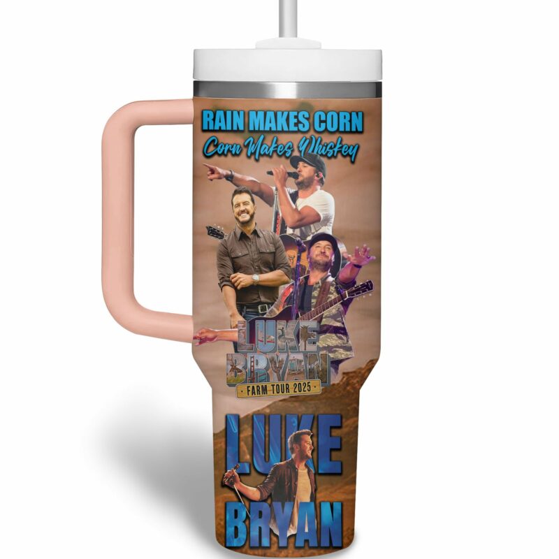 Luke Bryan Music Custom Stanley Quencher 40oz Stainless Steel Tumbler With Handle - Threewoofs - Image 3