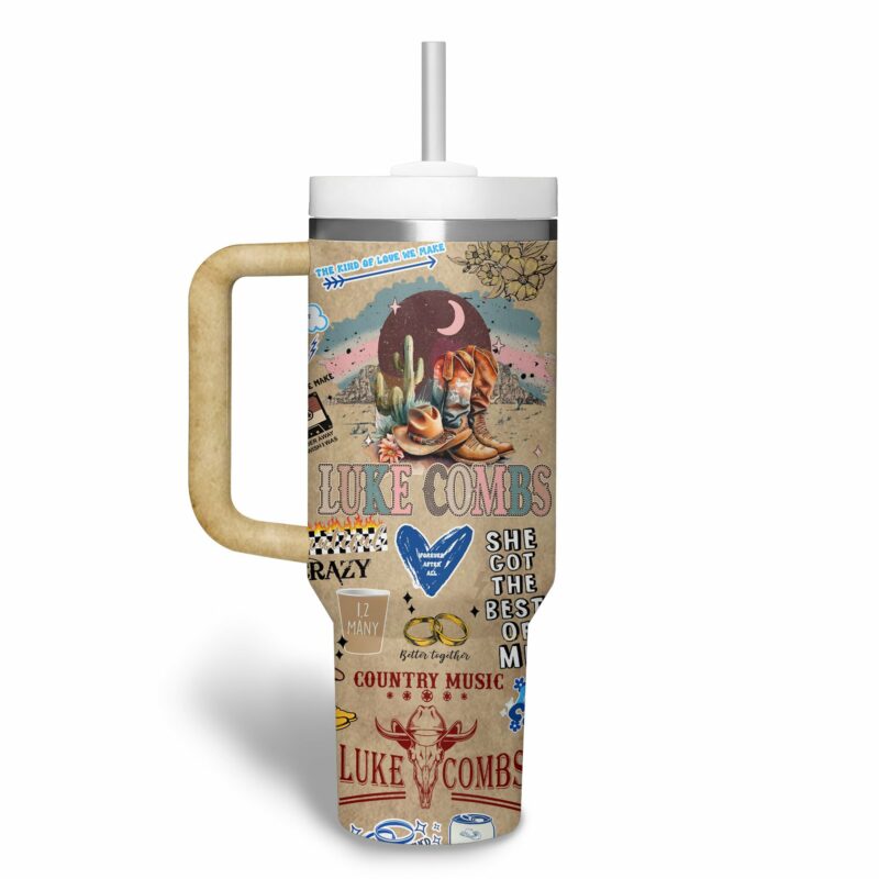 Luke Bryan Music Custom Stanley Quencher 40oz Stainless Steel Tumbler With Handle - Threewoofs - Image 2