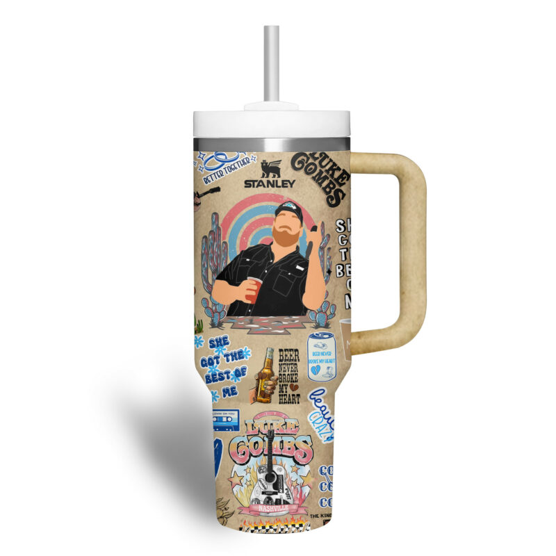 Luke Bryan Music Custom Stanley Quencher 40oz Stainless Steel Tumbler With Handle - Threewoofs - Image 4