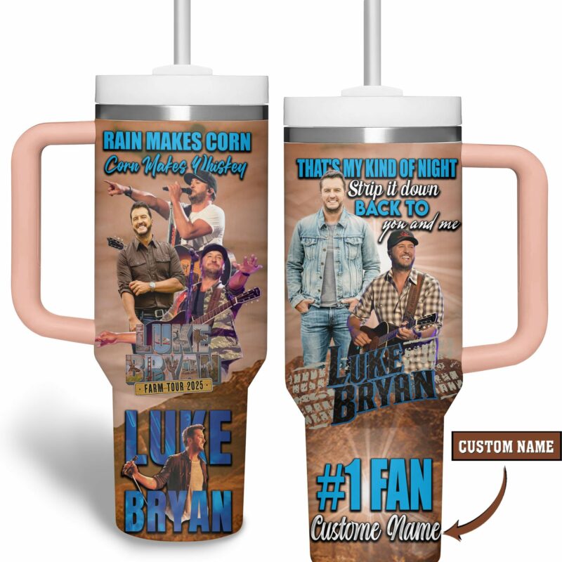 Luke Bryan Music Custom Stanley Quencher 40oz Stainless Steel Tumbler With Handle - Threewoofs - Image 2