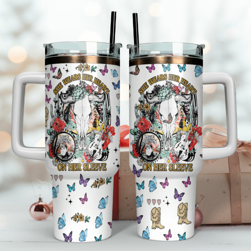 Luke Combs Music Custom Stanley Quencher 40oz Stainless Steel Tumbler With Handle - Threewoofs - Image 4
