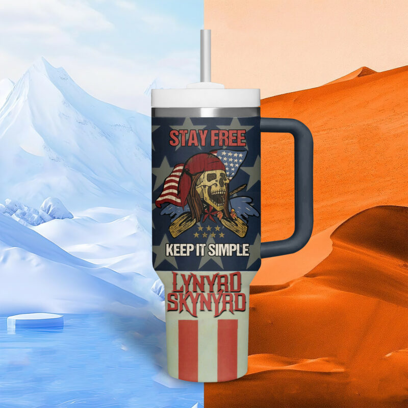 Lynyrd Skynyrd Music Custom Stanley Quencher 40oz Stainless Steel Tumbler With Handle - Threewoofs - Image 6