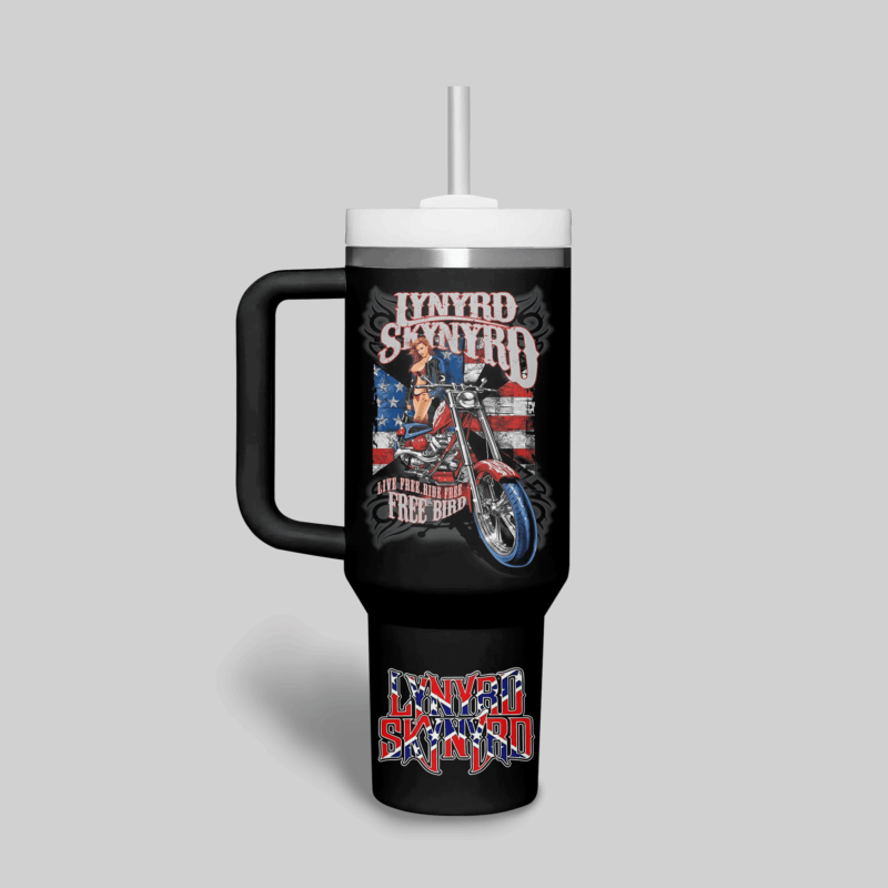 Lynyrd Skynyrd Music Custom Stanley Quencher 40oz Stainless Steel Tumbler With Handle - Threewoofs - Image 2
