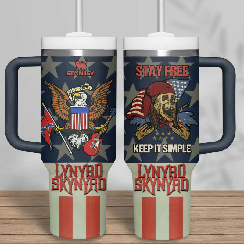 Lynyrd Skynyrd Music Custom Stanley Quencher 40oz Stainless Steel Tumbler With Handle - Threewoofs - Image 4