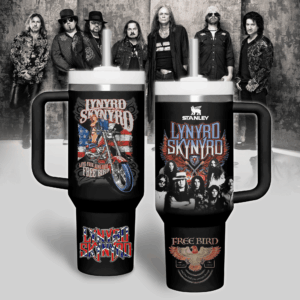 Lynyrd Skynyrd Music Custom Stanley Quencher 40oz Stainless Steel Tumbler With Handle - Threewoofs