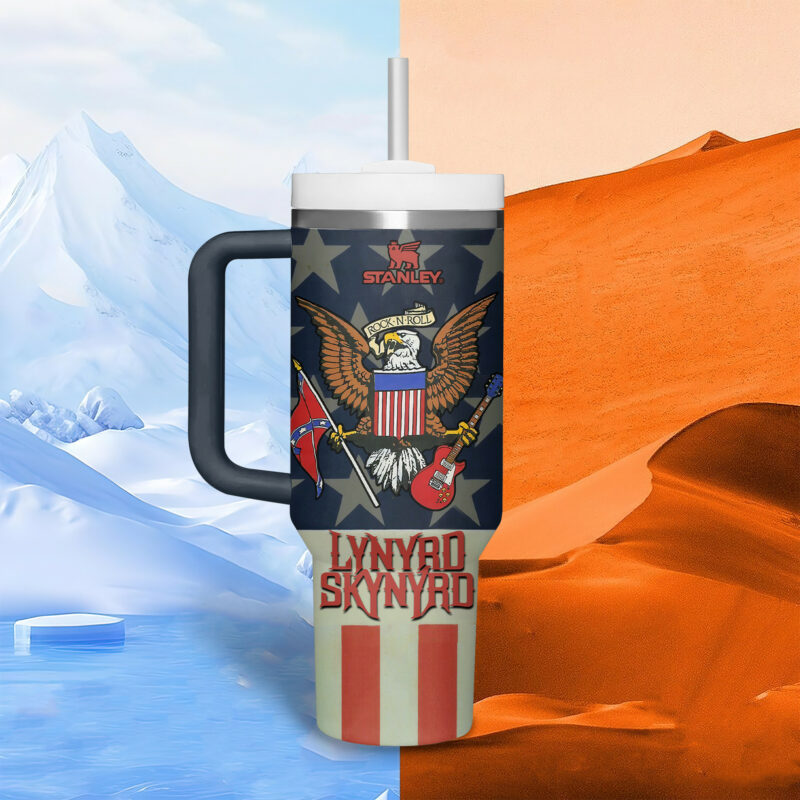 Lynyrd Skynyrd Music Custom Stanley Quencher 40oz Stainless Steel Tumbler With Handle - Threewoofs - Image 5