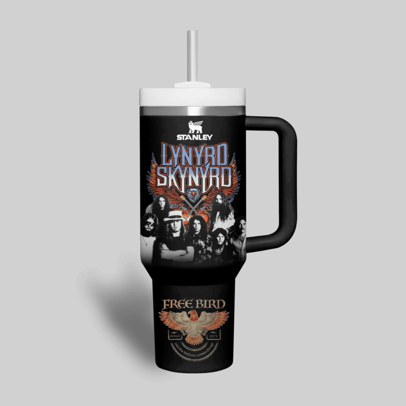 Lynyrd Skynyrd Music Custom Stanley Quencher 40oz Stainless Steel Tumbler With Handle - Threewoofs - Image 3