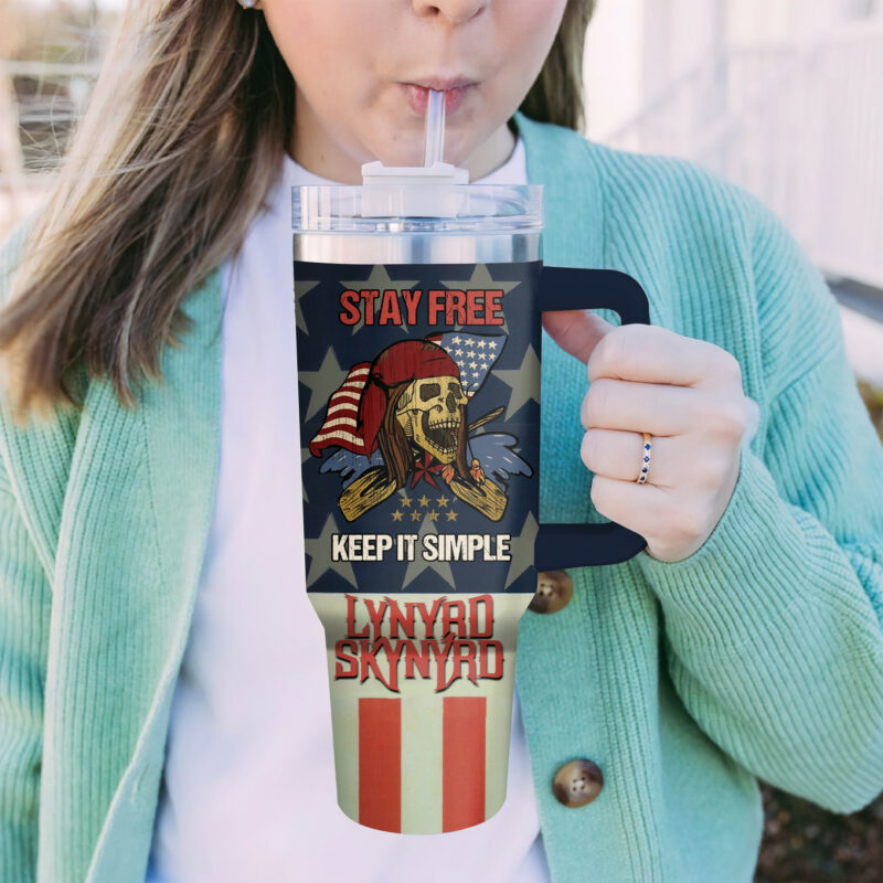 Lynyrd Skynyrd Music Custom Stanley Quencher 40oz Stainless Steel Tumbler With Handle - Threewoofs - Image 8
