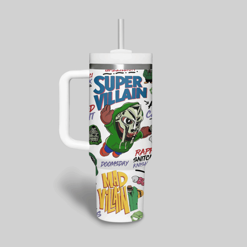 Madvillain Music Custom Stanley Quencher 40oz Stainless Steel Tumbler With Handle - Threewoofs - Image 2