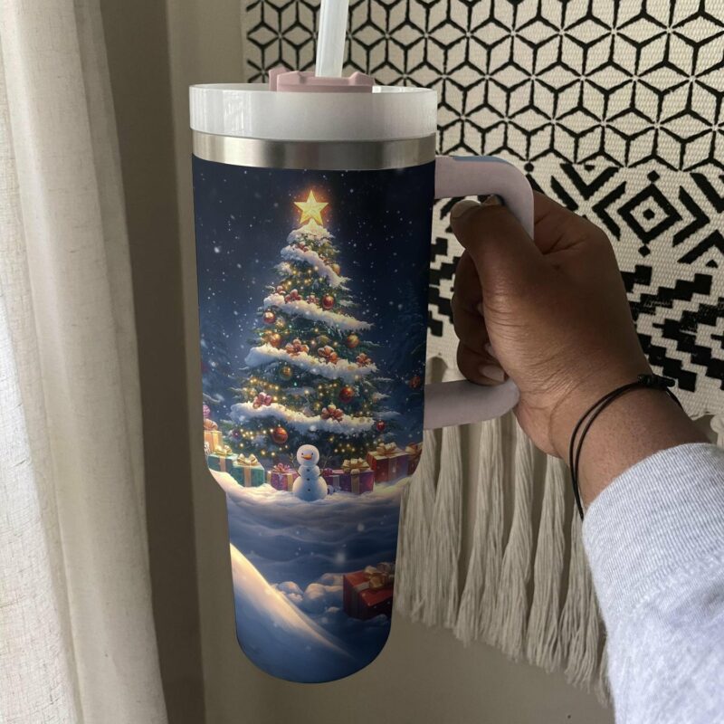 Magical Christmas Tree Custom Stanley Quencher 40oz Stainless Steel Tumbler With Handle - Threewoofs - Image 3