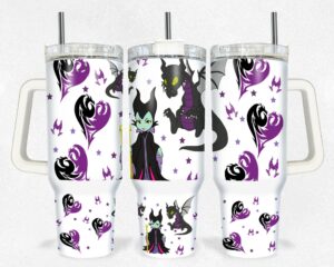 Enchanting Villain-Themed Insulated Tumbler with Straw - 40oz