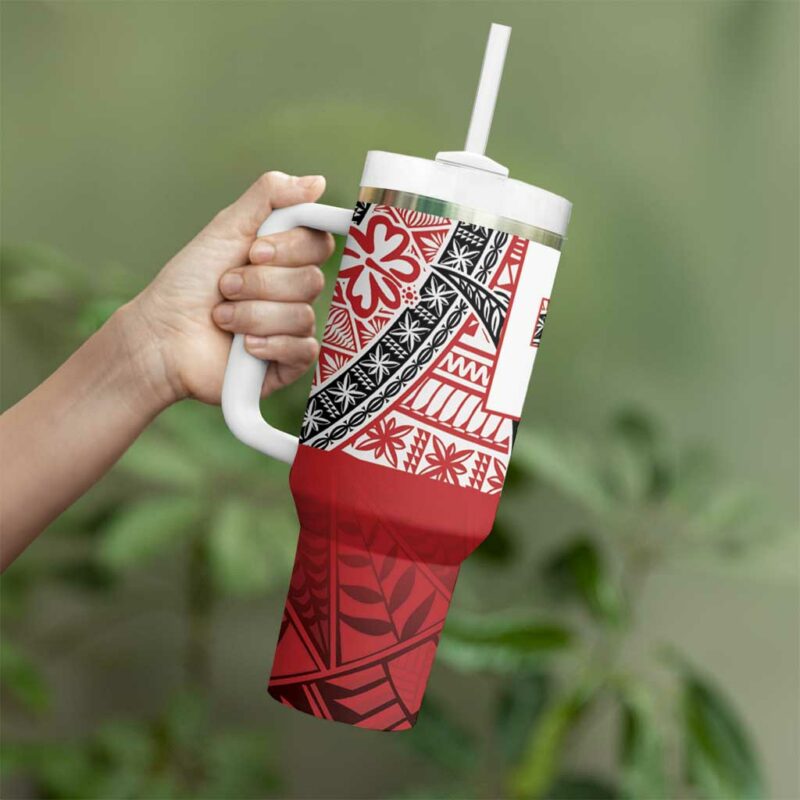 Malo e lelei Tonga Custom Stanley Quencher 40oz Stainless Steel Tumbler With Handle - Threewoofs - Image 3