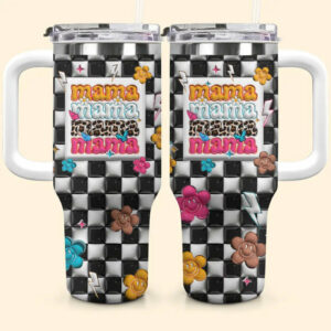 Mama Custom Stanley Quencher 40oz Stainless Steel Tumbler With Handle - Threewoofs