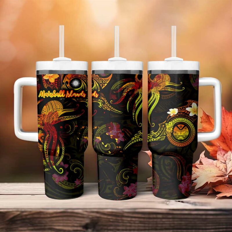 Marshall Islands Custom Stanley Quencher 40oz Stainless Steel Tumbler With Handle - Threewoofs - Image 4
