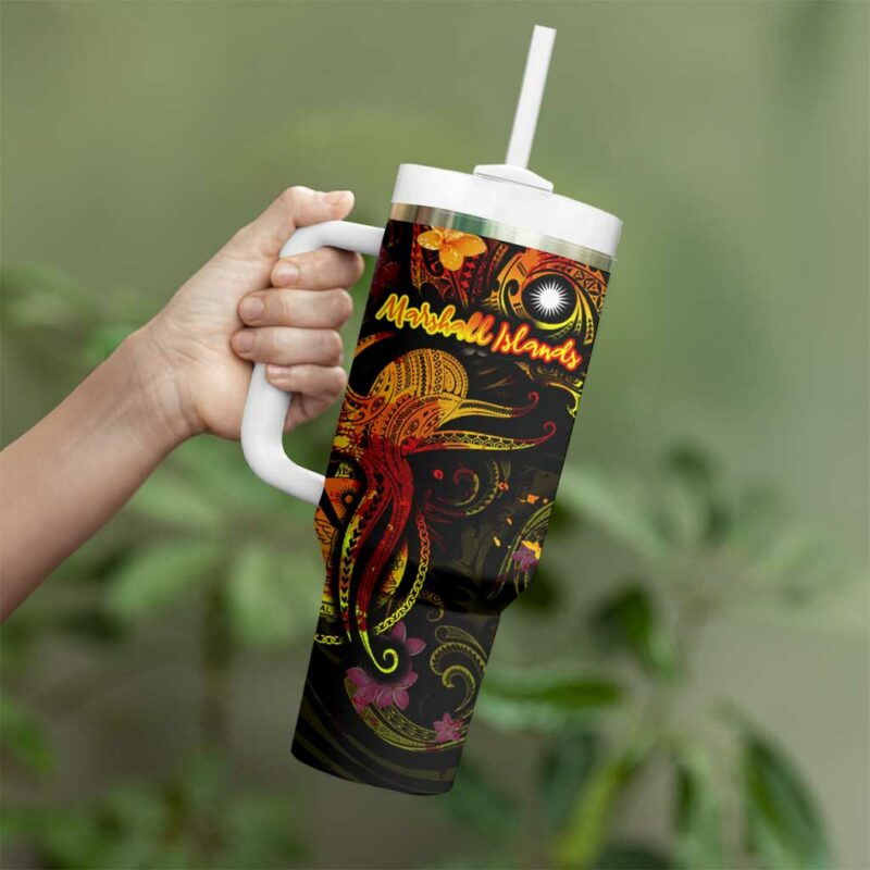Marshall Islands Custom Stanley Quencher 40oz Stainless Steel Tumbler With Handle - Threewoofs - Image 3