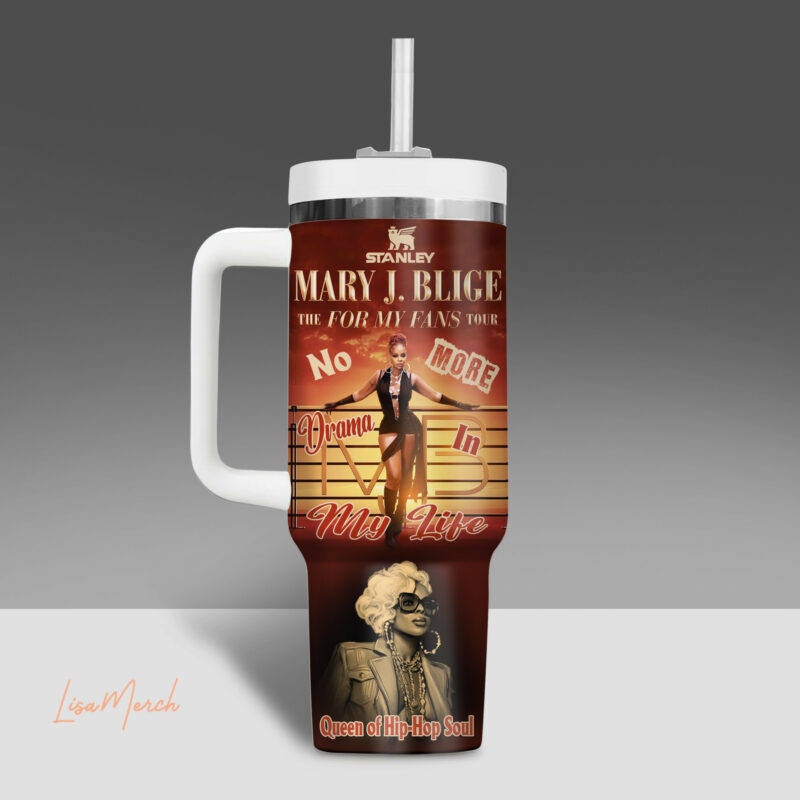 Mary J. Blige Music Custom Stanley Quencher 40oz Stainless Steel Tumbler With Handle - Threewoofs - Image 3