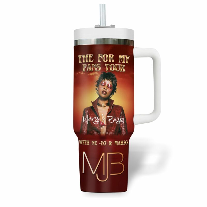 Mary J. Blige Music Custom Stanley Quencher 40oz Stainless Steel Tumbler With Handle - Threewoofs - Image 4