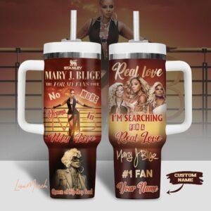 Mary J. Blige Music Custom Stanley Quencher 40oz Stainless Steel Tumbler With Handle - Threewoofs