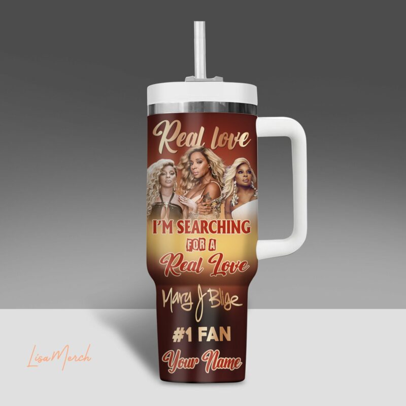 Mary J. Blige Music Custom Stanley Quencher 40oz Stainless Steel Tumbler With Handle - Threewoofs - Image 2
