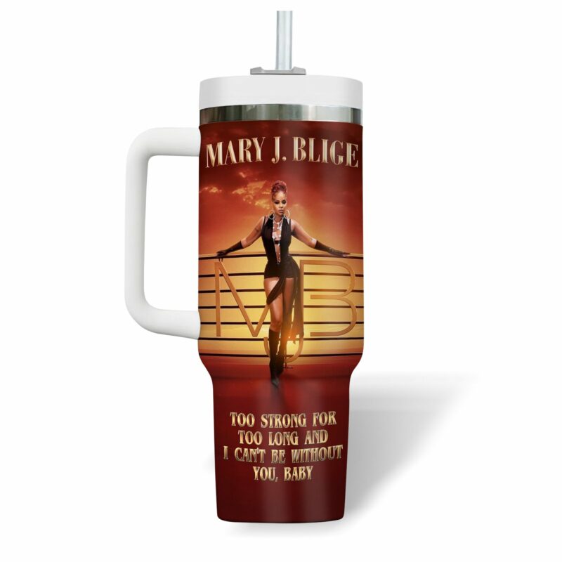 Mary J. Blige Music Custom Stanley Quencher 40oz Stainless Steel Tumbler With Handle - Threewoofs - Image 3