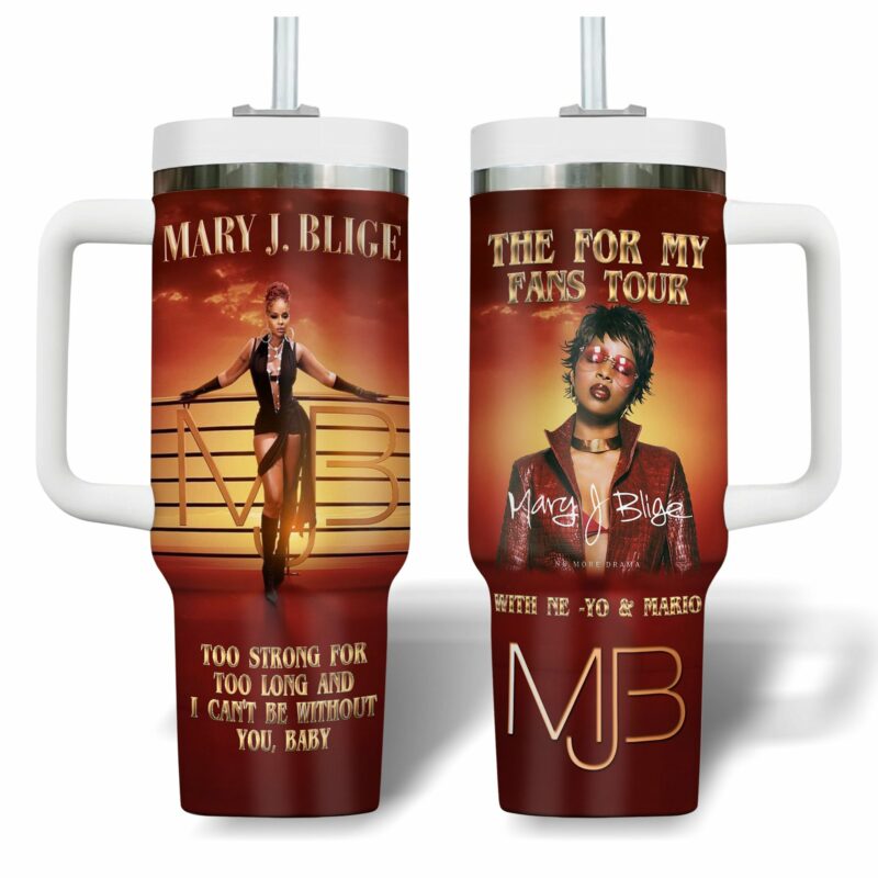 Mary J. Blige Music Custom Stanley Quencher 40oz Stainless Steel Tumbler With Handle - Threewoofs - Image 2