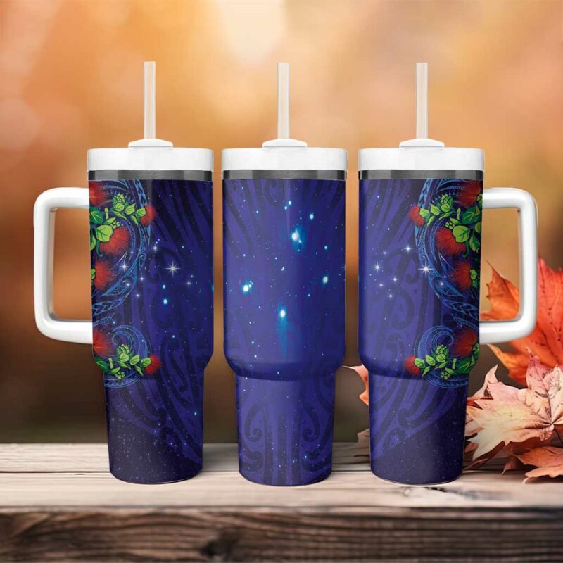 Matariki New Zealand Maori and Pohutukawa Custom Stanley Quencher 40oz Stainless Steel Tumbler With Handle - Threewoofs - Image 4