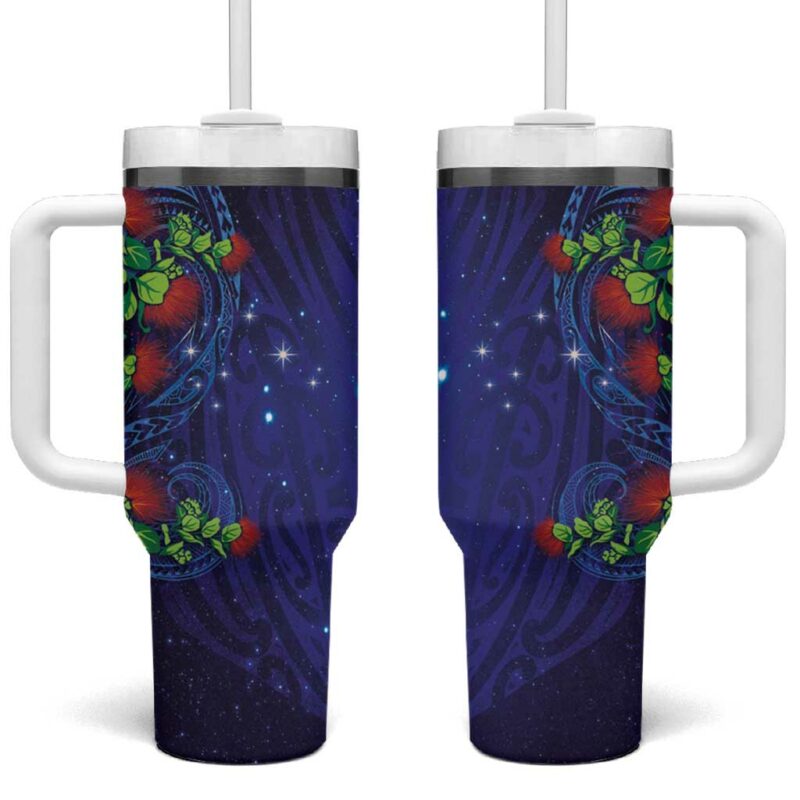Matariki New Zealand Maori and Pohutukawa Custom Stanley Quencher 40oz Stainless Steel Tumbler With Handle - Threewoofs
